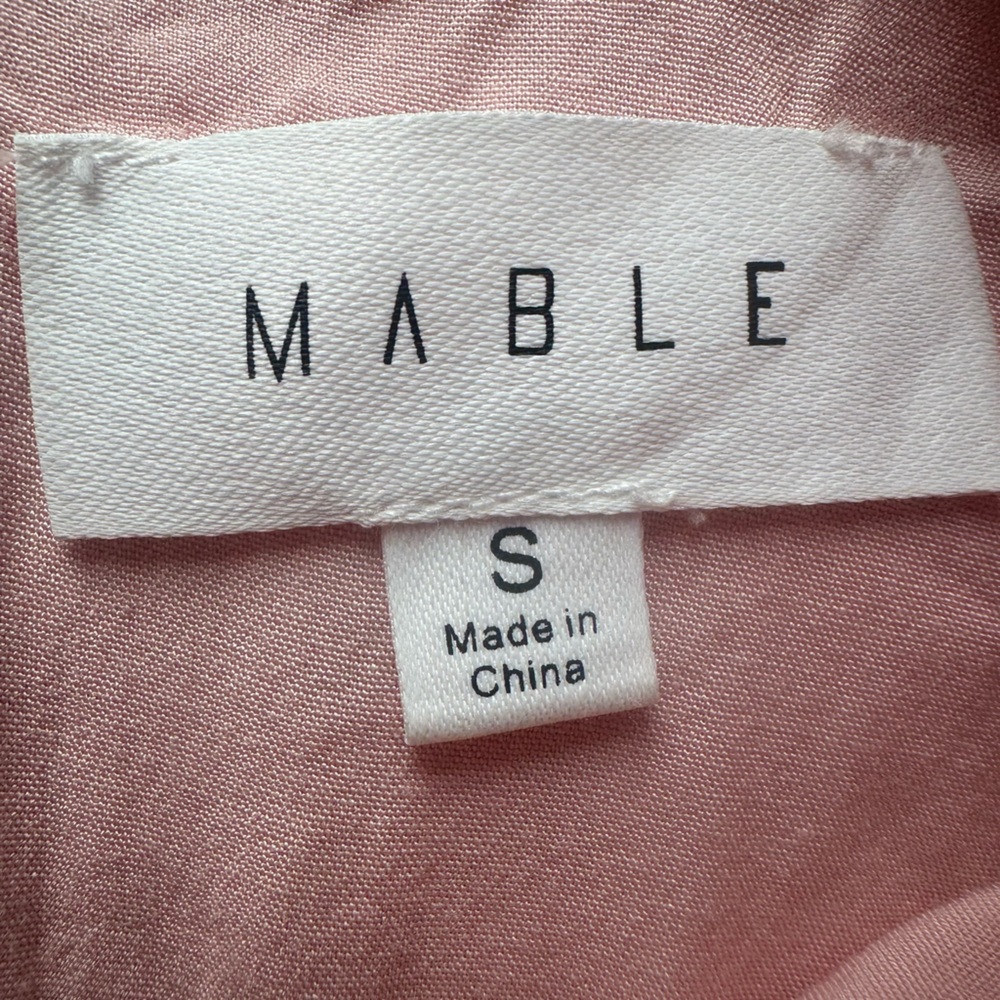 Mable Pink Puff Sleeve Blouse Babydoll Cotton Statement Top S - Picture 5 of 7